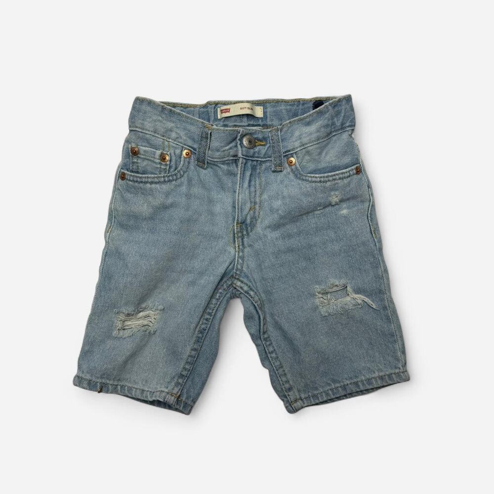 Levi’s 511 Slim Kids Denim Shorts Size 5 Light Wash Distressed